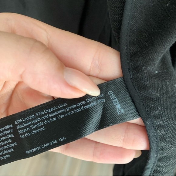 Eileen Fisher Tencel Organic Linen Slub blazer Jacket black large petite - Picture 8 of 8